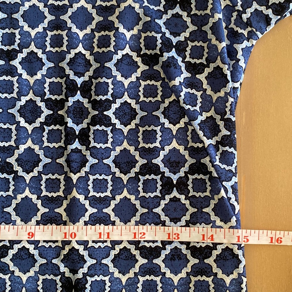 J. McLaughlin Navy Hexagon Pattern Long-Sleeve Mini Dress Size XS Stretch Beach - Picture 11 of 11